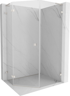 Mexen Lunar L kvadratna tuš kabina, nihajna leva 90 x 100 cm, prozorni, brušeni nikelj - 831L-090L-100P-97-00-L