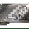 Mexen Lunar fünfeckige Duschkabine links schwenkbar 90 x 100 cm, transparent, gebürsteter Nickel - 831-090L-100P-97-00-L