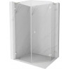 Mexen Lunar L petokutna pravokutna tuš kabina desna 80 x 90 cm, prozirna, brušeni nikal - 831L-080P-090L-97-00-P