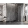 Mexen Lunar L petokutna pravokutna tuš kabina desna 80 x 90 cm, prozirna, brušeni nikal - 831L-080P-090L-97-00-P