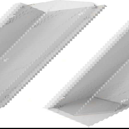 Mexen Lunar L petkotna prha kabina naslonjena desna 90x100 cm, prosojna, brušen nikelj - 831L-090P-100L-97-00-P