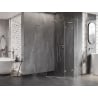 Mexen Lunar L cabine de douche pentagonale pivotante droite 90x100 cm, transparent, nickel brossé - 831L-090P-100L-97-00-P