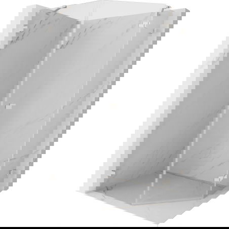 Mexen Lunar fënnef Ecker Duschkabine riets opklappbar 80 x 100 cm, transparent, gebierscht Nickel - 831-080P-100L-97-00-P