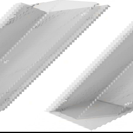 Mexen Lunar petkotna tuš kabina desna 90 x 100 cm, prozorna, brušen nikel - 831-090P-100L-97-00-P