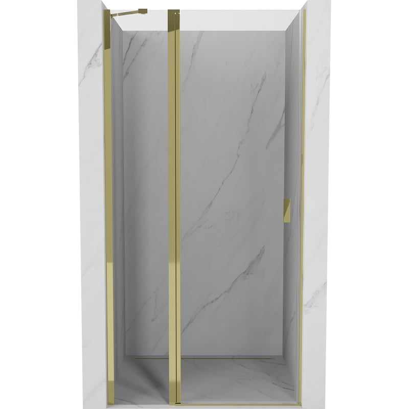 Mexen Mist 80 cm Hinged Shower Door, Transparent, Gold - 8A4-080-000-50-00