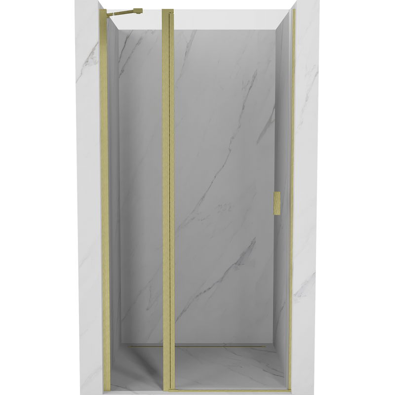 Mexen Mist Duschdrehtür 80 cm, transparent, gebürstetes Gold - 8A4-080-000-55-00