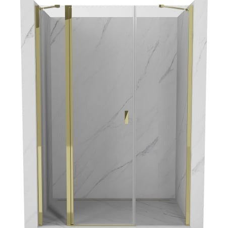 Mexen Mist 135 cm Pivot Shower Door, Transparent, Gold - 8A4-135-001-50-00
