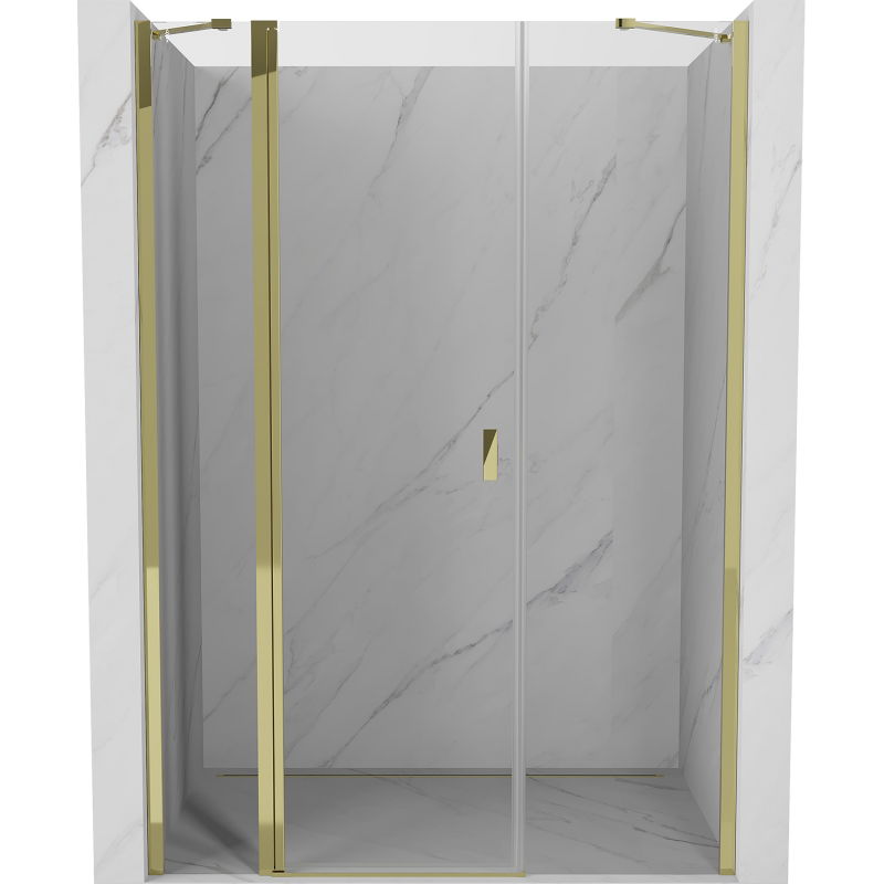 Mexen Mist Duschtür schwenkbar 150 cm, transparent, gold - 8A4-150-001-50-00