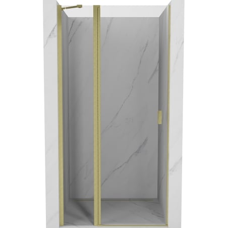 Mexen Mist 115 cm Pivot Shower Door, Transparent, Brushed Gold - 8A4-115-000-55-00