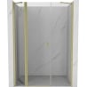 Mexen Mist 130 cm Hinged Shower Door, Transparent, Gold Brushed - 8A4-130-001-55-00