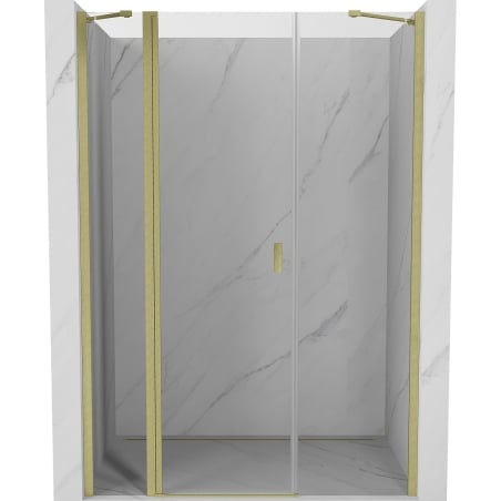 Mexen Mist Duschschwenktür 150 cm, transparent, gebürstetes Gold - 8A4-150-001-55-00
