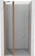 Mexen Mist okretna tuš vrata 75 cm, prozirna, brušeni bakar - 8A4-075-000-65-00