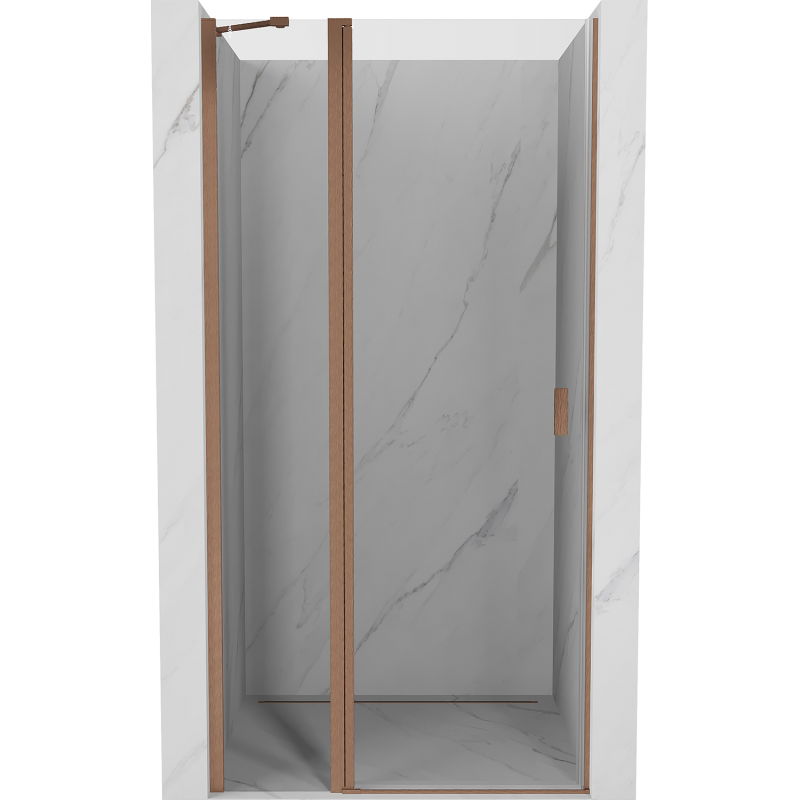 Mexen Mist Duschdrehtür 85 cm, transparent, gebürstetes Kupfer - 8A4-085-000-65-00