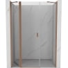 Mexen Mist 130 cm Hinged Shower Door, Transparent, Brushed Copper - 8A4-130-001-65-00