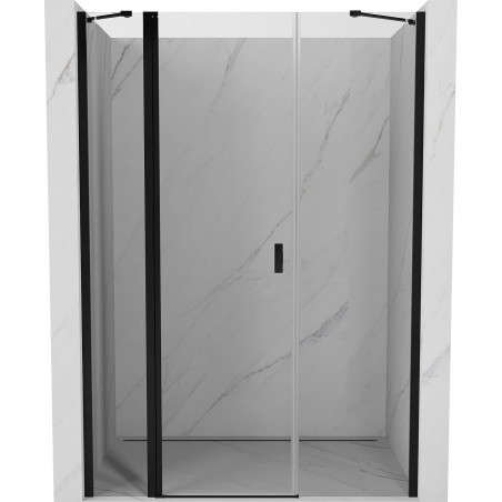Mexen Mist drzwi prysznicowe uchylne 140 cm, transparent, czarne - 8A4-140-001-70-00