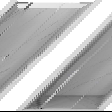 Mexen Mist L scharnierbare douchedeur 160 cm, transparant, chroom - 8A4L-160-001-01-00