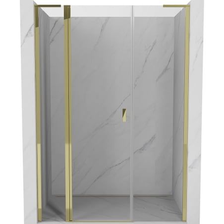 Mexen Mist L hinged shower door 135 cm, transparent, gold - 8A4L-135-001-50-00