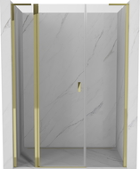 Mexen Mist L draaideur douchedeur 135 cm, transparant, goud - 8A4L-135-001-50-00