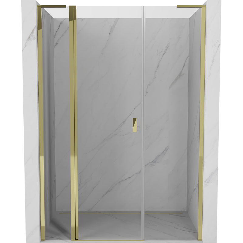 Mexen Mist L-Duschtür öffnend 140 cm, transparent, gold - 8A4L-140-001-50-00