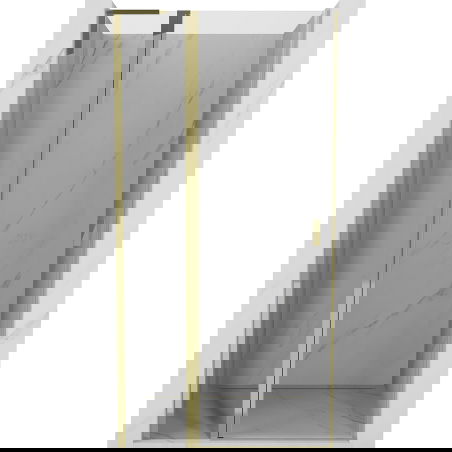 Mexen Mist L scharnierende douchedeur 115 cm, transparant, goud - 8A4L-115-000-50-00