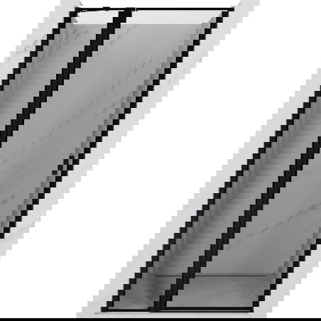 Mexen Mist porta doccia a battente sinistra 120 cm, cornice nera, nero - 8A4-120-000-70-70-L