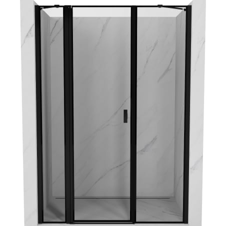Mexen Mist Left Pivot Shower Door 120 cm, Black Frame, Black - 8A4-120-001-70-70-L