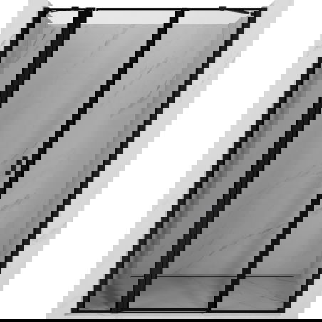 Mexen Mist porta doccia battente sinistra 130 cm, cornice nera, nero - 8A4-130-001-70-70-L