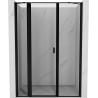 Porte de douche pivotante gauche Mexen Mist 130 cm, cadre noir, noir - 8A4-130-001-70-70-L