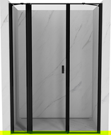 Mexen Mist porte de douche pivotante gauche 150 cm, cadre noir, noir - 8A4-150-001-70-70-L