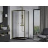 Mexen Apia Schiebeduschkabine 140 x 90 cm, transparent, gold + Duschwanne Flat, schwarz - 840-140-090-50-00-4070G