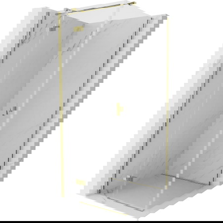 Mexen Mist-H T levi polkrožni tuš kabina 80 x 80 cm, prozorna, zlata - 8A5T-080-080-50-00-L