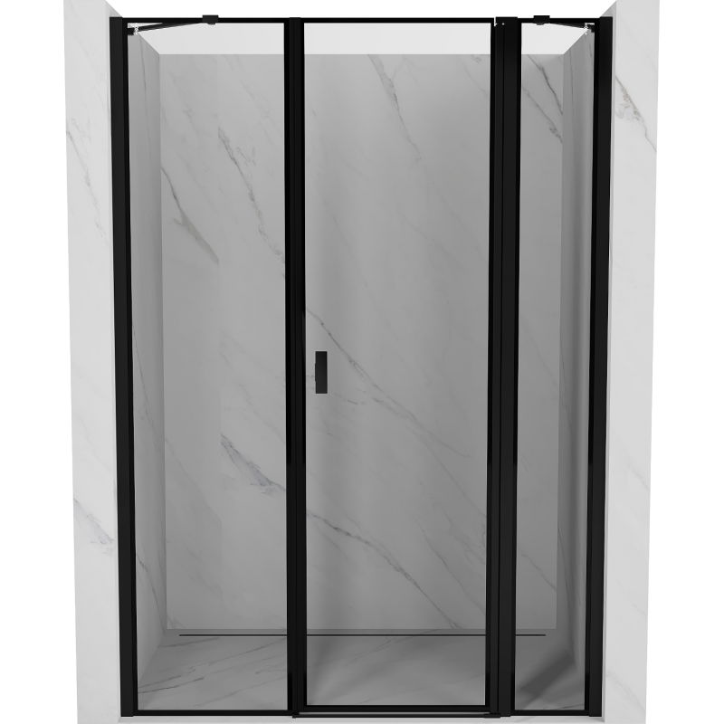 Mexen Mist δεξιές περιστρεφόμενες πόρτες ντους 120 cm, μαύρο πλαίσιο, μαύρες
