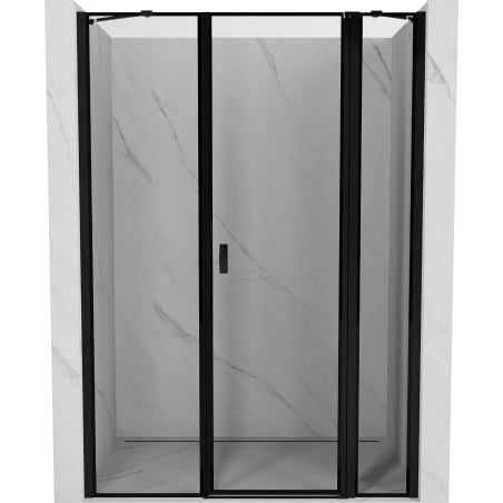 Mexen Mist porte de douche battante droite 145 cm, cadre noir, noir - 8A4-145-001-70-70-P