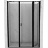 Mexen Mist porte de douche battante droite 145 cm, cadre noir, noir - 8A4-145-001-70-70-P