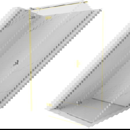 Mexen Mist-H T Duschkabine, links öffnend, 100 x 80 cm, transparent, gold - 8A5T-100-080-50-00-L