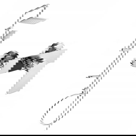 Mexen Sven set doccia esterno con doccia a pioggia e miscelatore doccia Alexa, cromo - 71240262-00