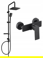 Mexen Alexa Sven virsputas uzstādāms dušas komplekts ar lietus dušu un dušas bateriju, melns - 71240262-70