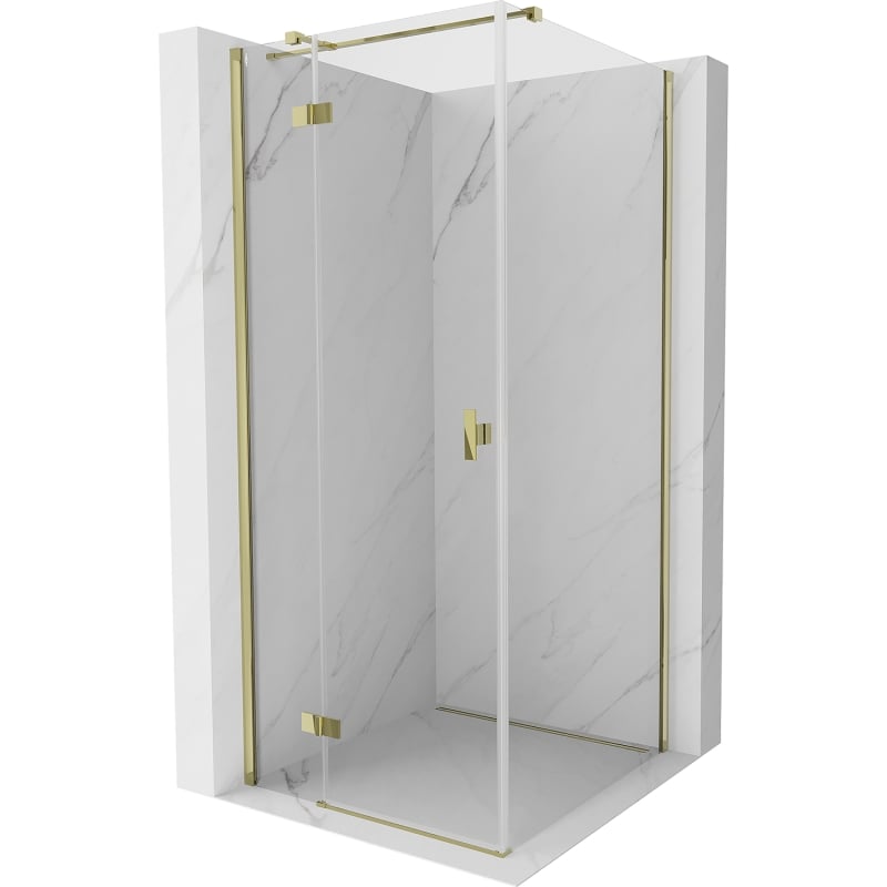 Mexen Mist-H T Hinged Shower Enclosure Left 85 x 85 cm, Transparent, Gold - 8A5T-085-085-50-00-L