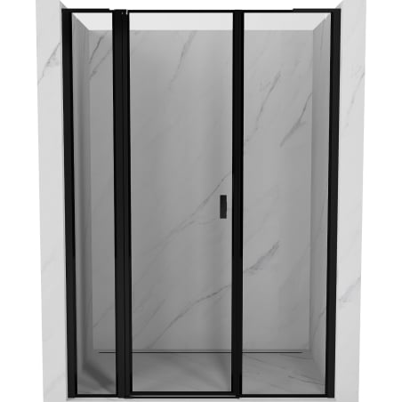 Mexen Mist L drzwi prysznicowe uchylne lewe 145 cm, czarna ramka, czarne - 8A4L-145-001-70-70-L