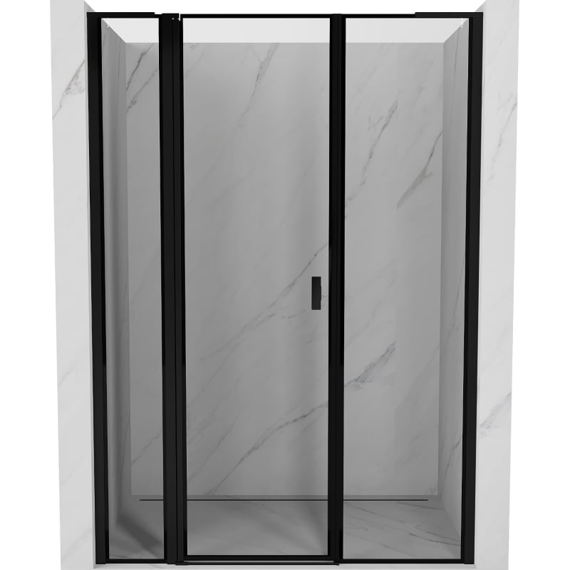 Mexen Mist L shower door left side hinge 150 cm, black frame, black - 8A4L-150-001-70-70-L