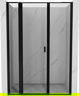 Mexen Mist L left hinged shower door 155 cm, black frame, black - 8A4L-155-001-70-70-L