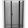 Mexen Mist L porte de douche battante droite 135 cm, cadre noir, noir - 8A4L-135-001-70-70-P