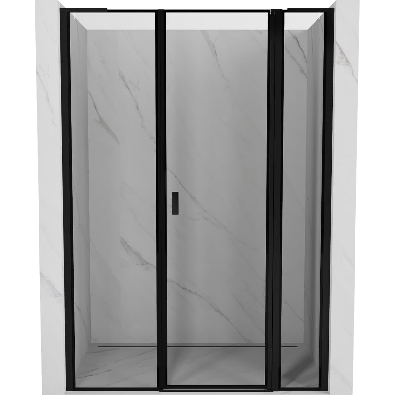 Mexen Mist L dušiuksed, parempoolne, 155 cm, must raam, must - 8A4L-155-001-70-70-P