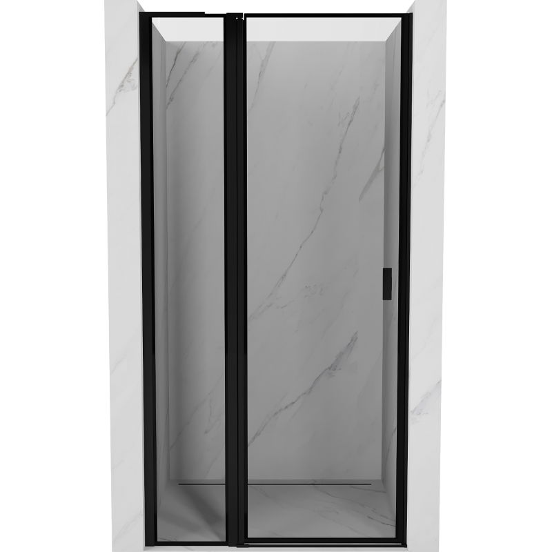 Mexen Mist L Duschdrehtür links 105 cm, schwarzer Rahmen, Schwarz - 8A4L-105-000-70-70-L