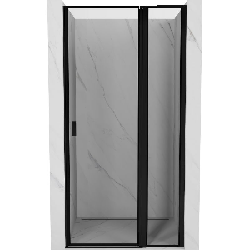 Mexen Mist L swingdeur voor douche rechtsdraaiend 105 cm, zwart frame, zwart - 8A4L-105-000-70-70-P