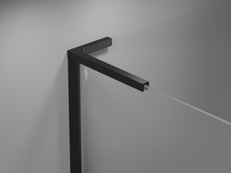Mexen Mist L porte de douche pivotante droite 115 cm, cadre noir, noir - 8A4L-115-000-70-70-P