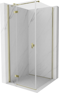 Mexen Mist H T Duschkabine aufklappbar links 90 x 90 cm, transparent, gold - 8A5T-090-090-50-00-L