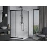 Mexen Apia sliding shower cabin 90 x 90 cm, transparent, black + Flat shower tray, white- 840-090-090-70-00-4010B