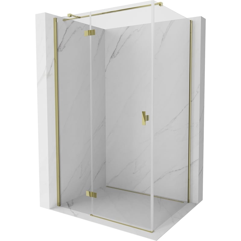 Mexen Mist H T Duschkabine schwenkbar links 120 x 90 cm, transparent, gold - 8A5T-120-090-50-00-L