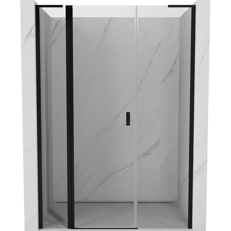 Mexen Mist L preklopna tuš vrata 140 cm, prozirna, crna - 8A4L-140-001-70-00
